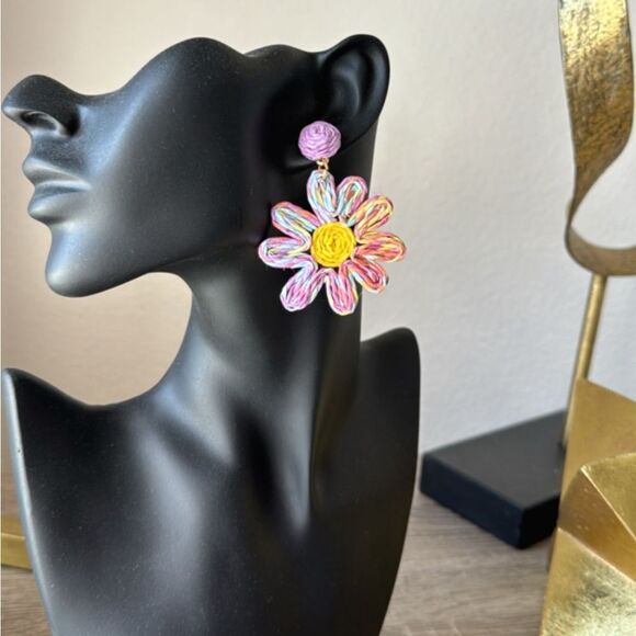 Bohemian flower earrings A341 - Picture 3 of 4